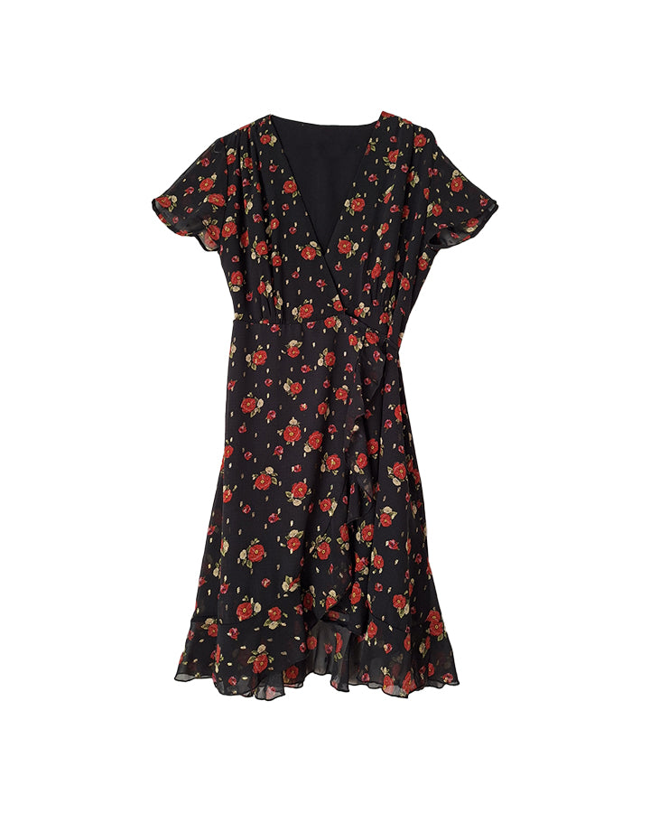 Robe portefeuille à fleurs