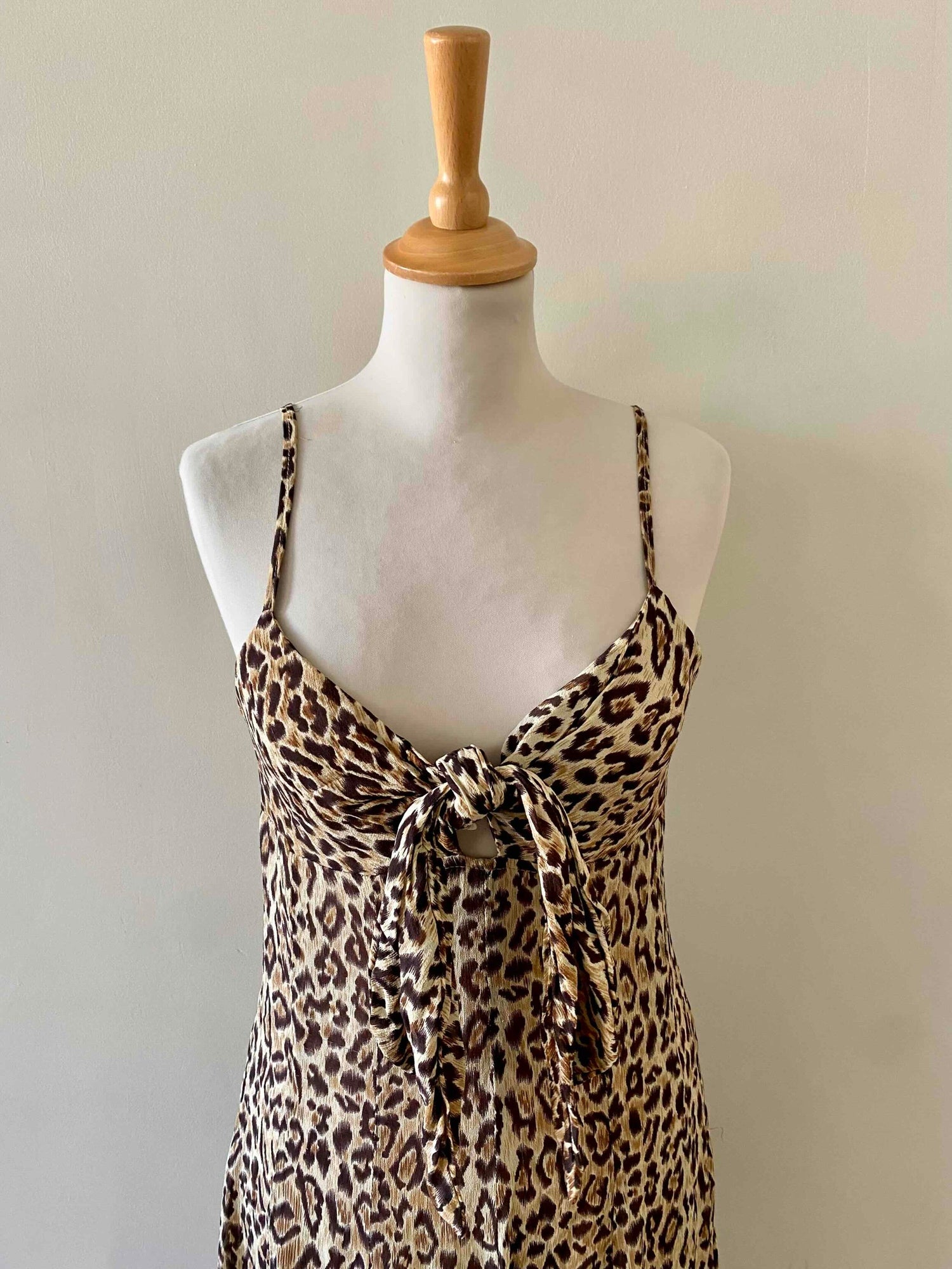 Leopard print silk dress