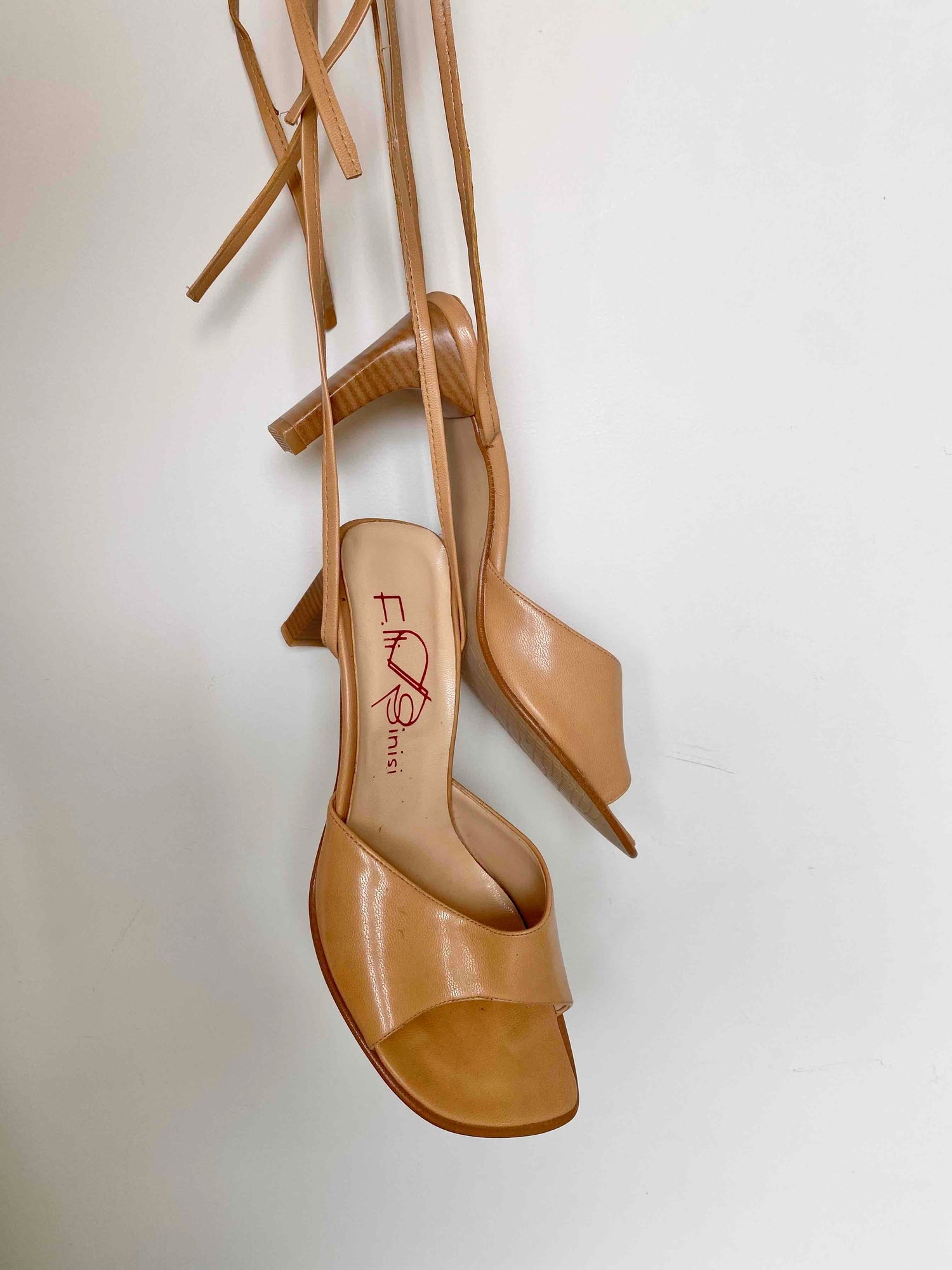 Leather lace-up sandals