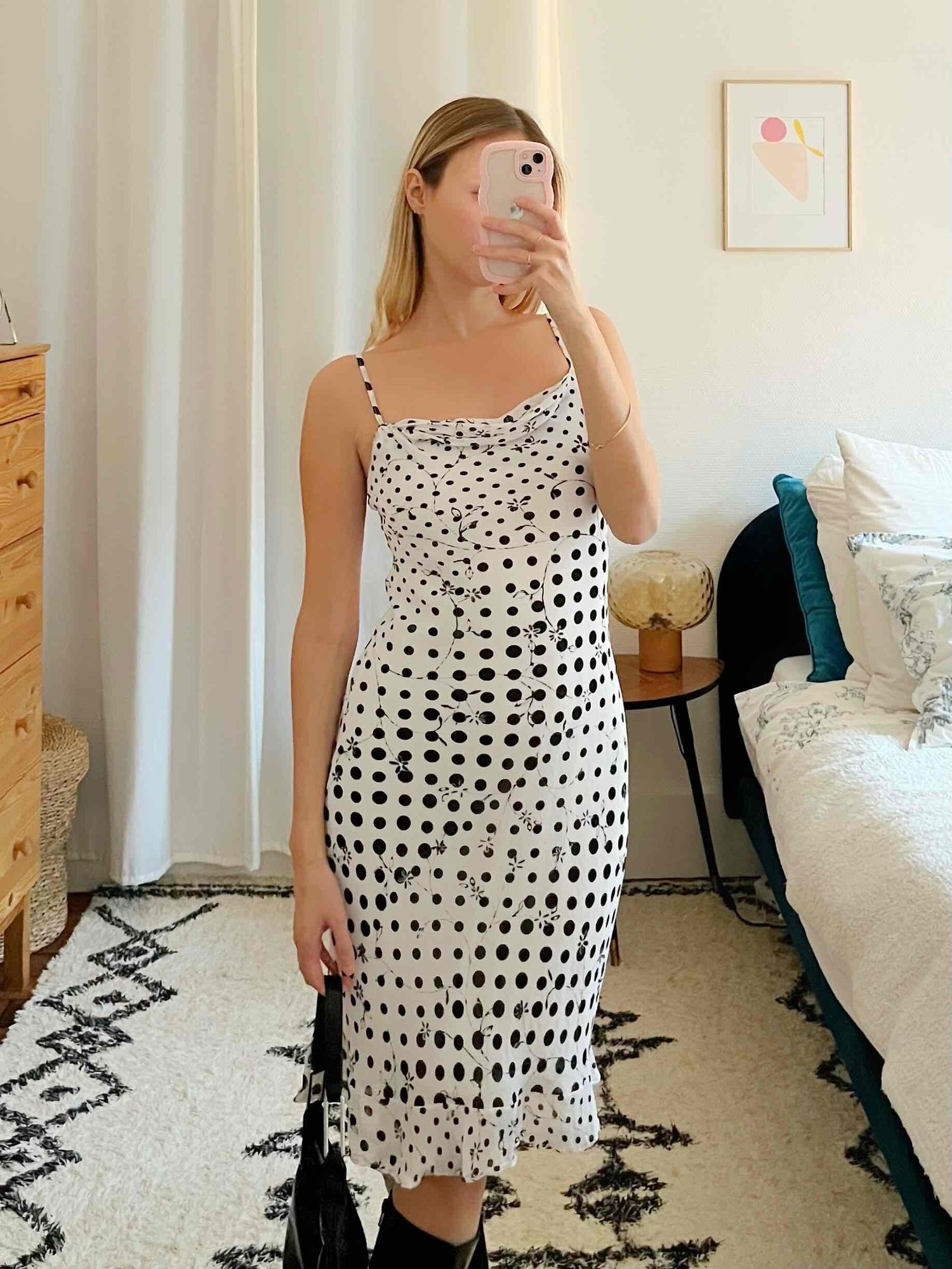 Robe midi à pois