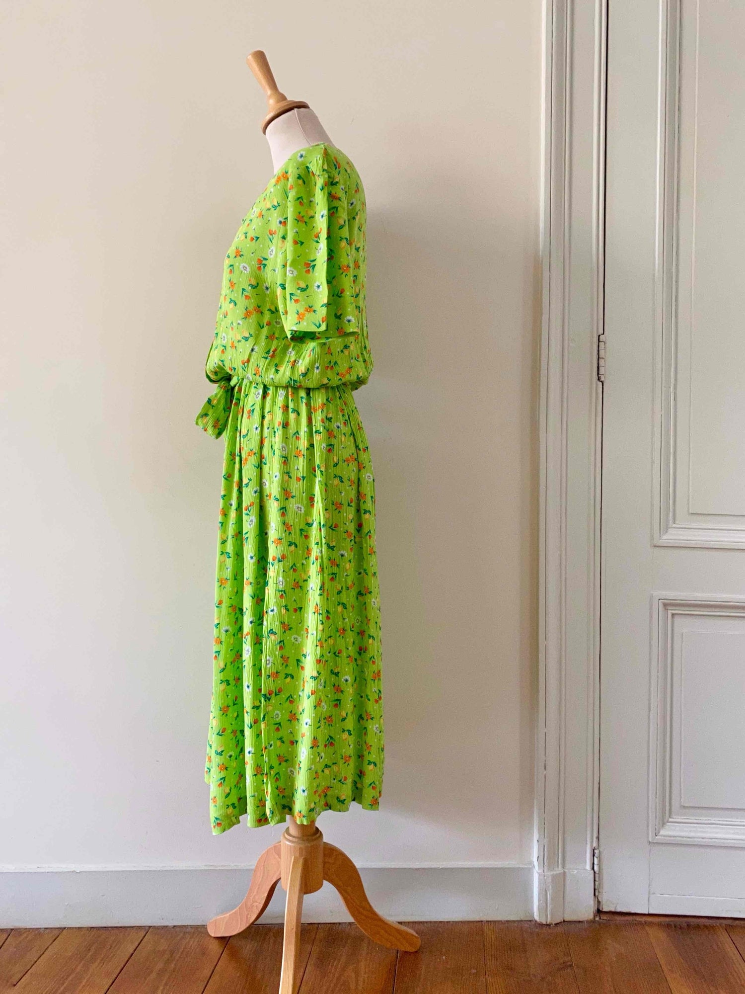 Robe midi à fleurs