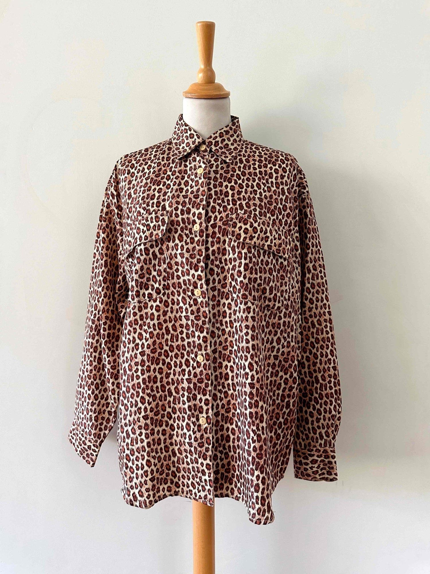 Leopard print silk blouse