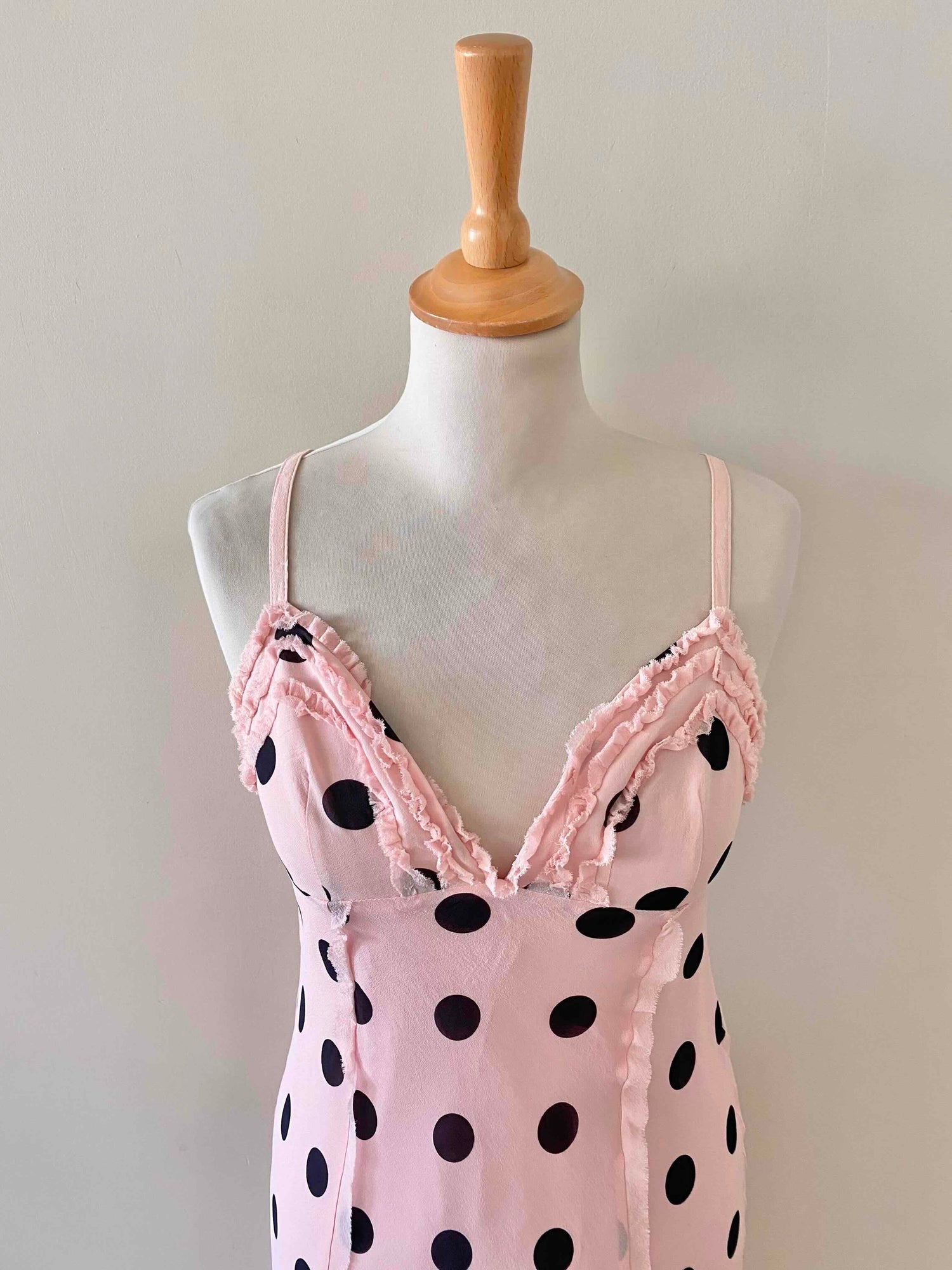 Silk dress with polka dots