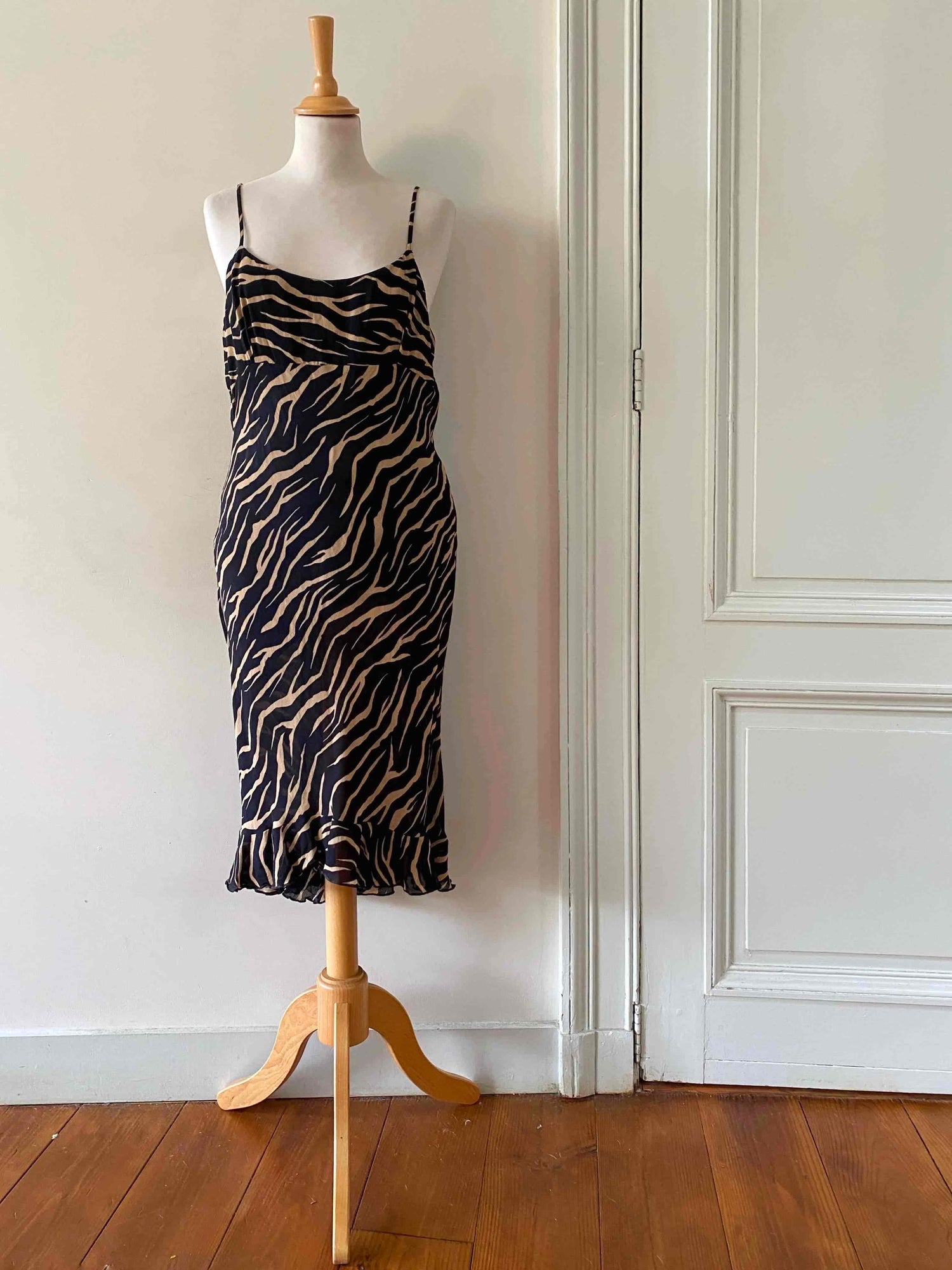 Zebra print midi dress