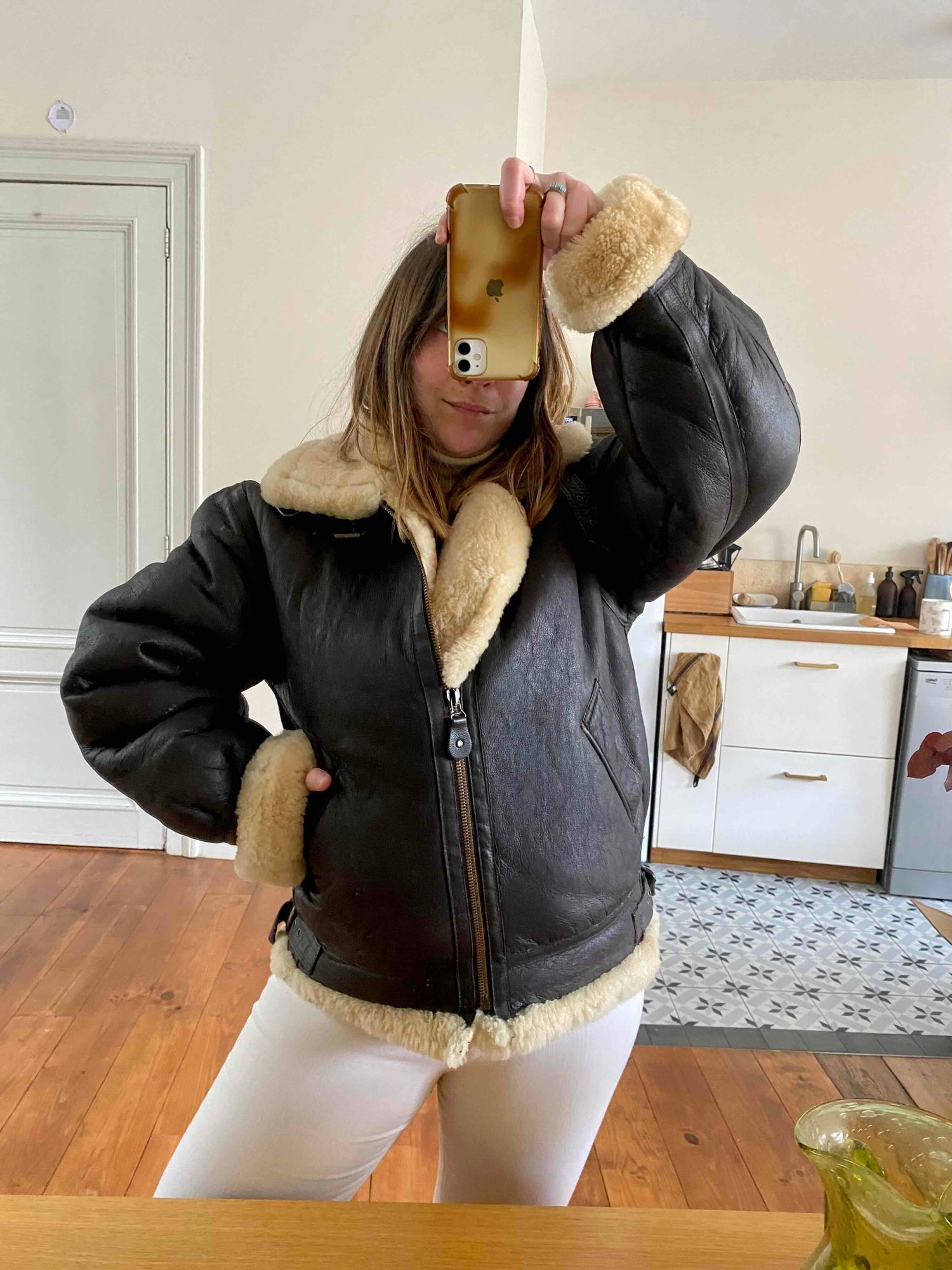 Wool-lined bomber jacket