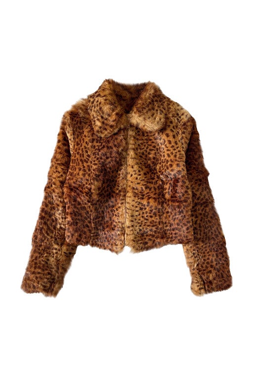 Veste en fourrure léopard