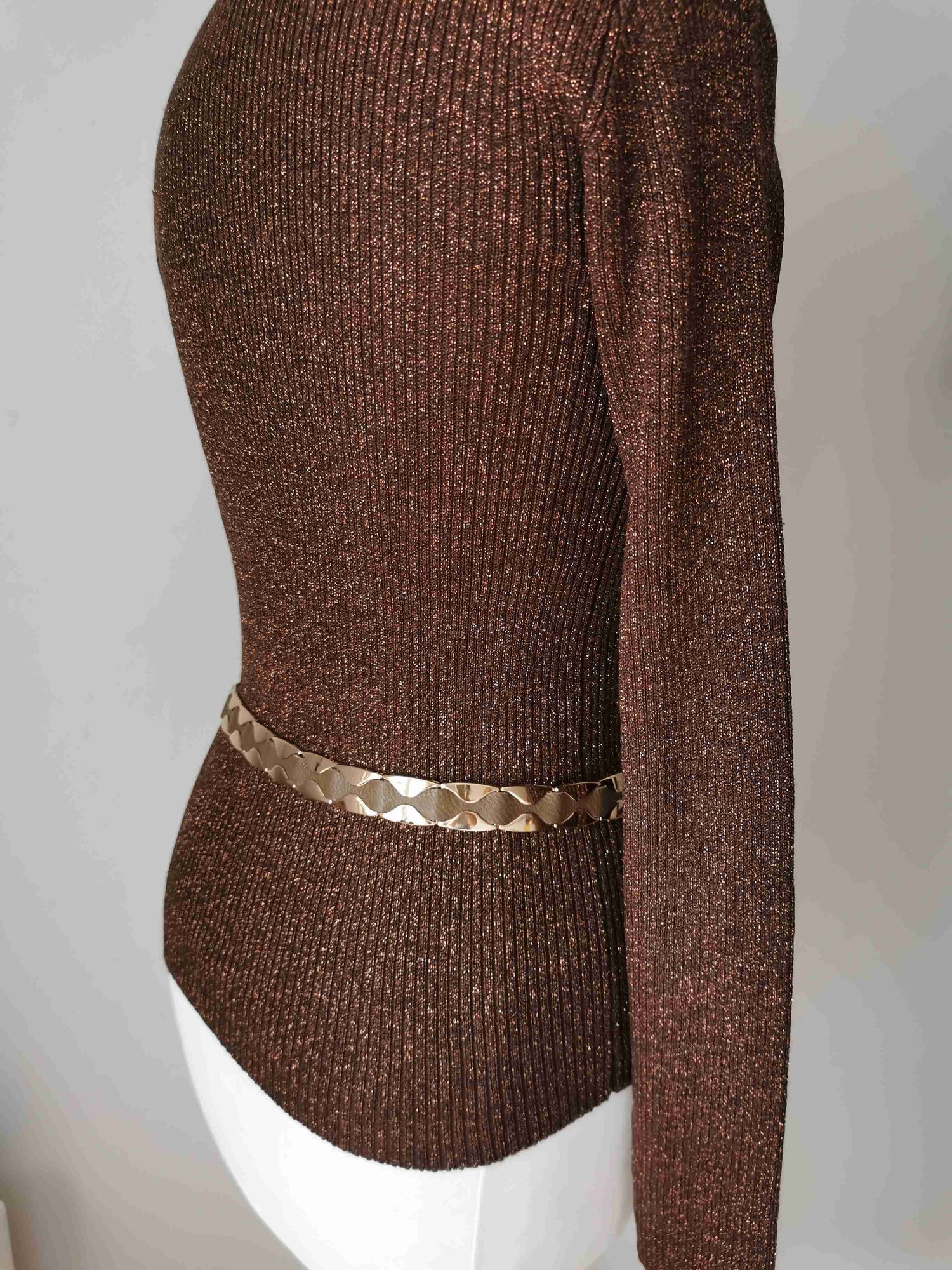 Leather and metal belt