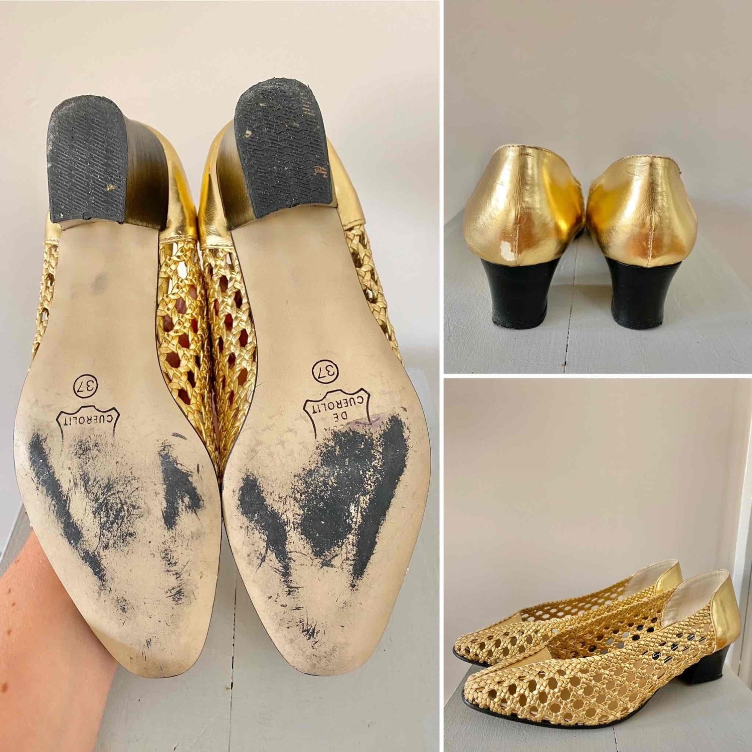 Woven leather sandals