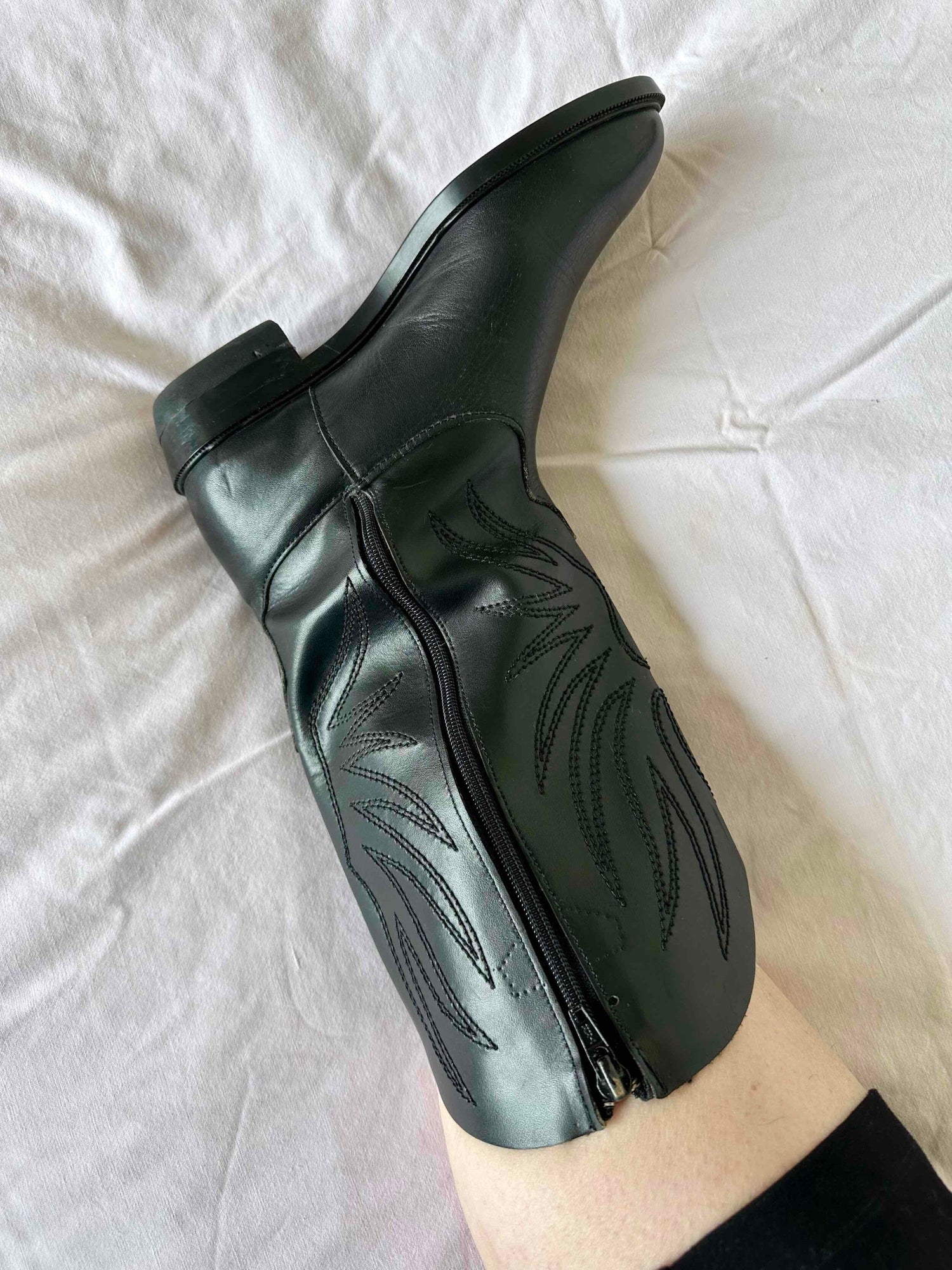 Leather cowboy boots