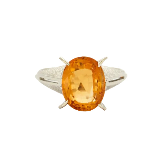 Bague en or gris et citrine