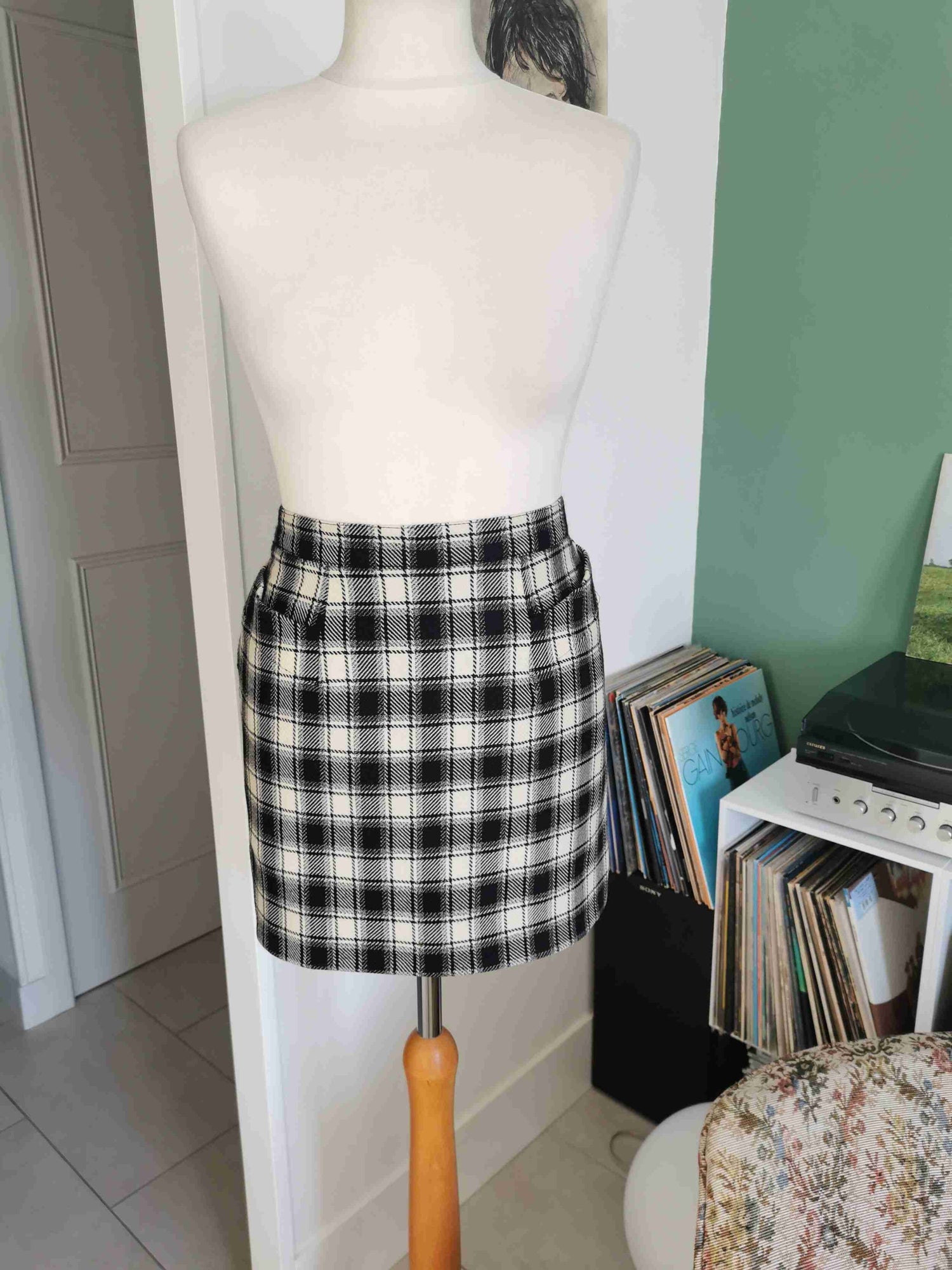 Electre wool mini-skirt