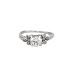 Bague solitaire or gris et diamant