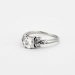 Bague solitaire or gris et diamant