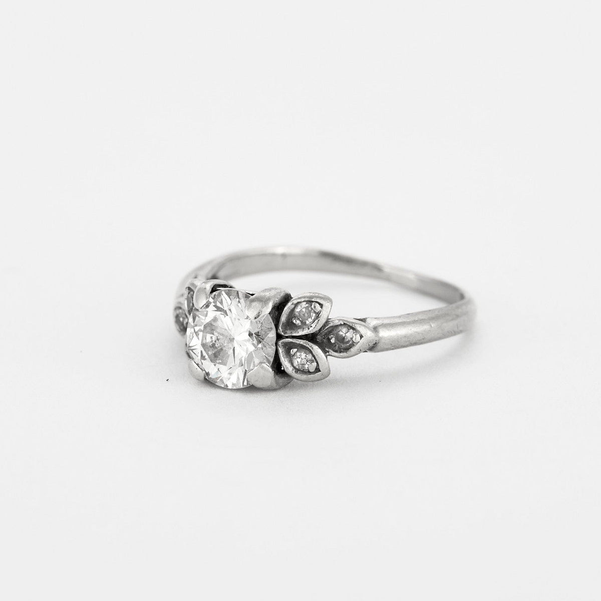 Bague solitaire or gris et diamant