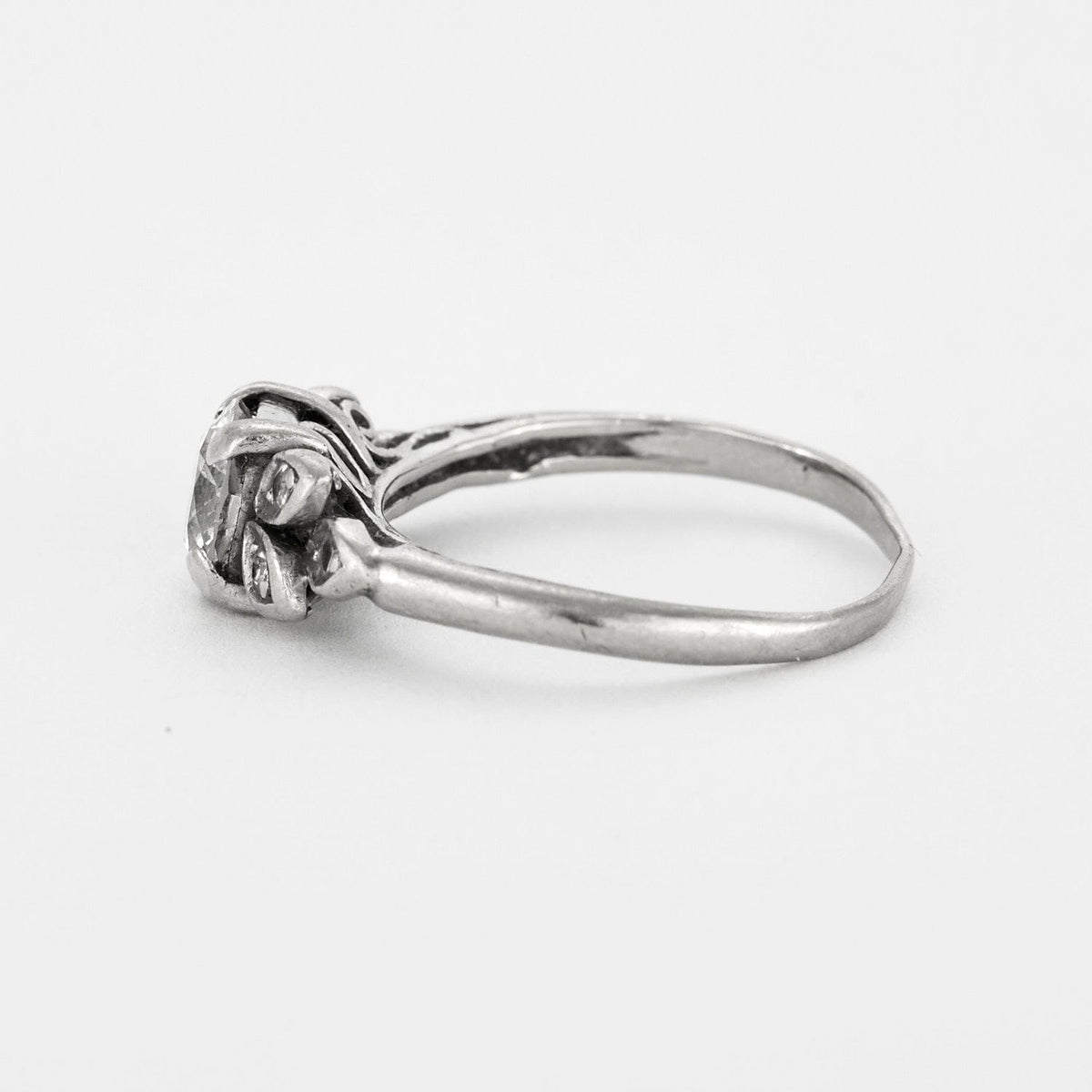 Bague solitaire or gris et diamant
