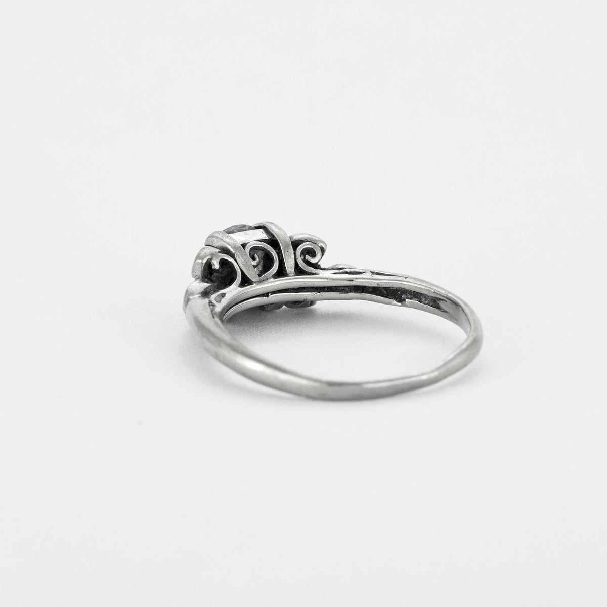 Bague solitaire or gris et diamant