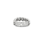 DIOR - Bague  "Gourmette", or gris et diamants.