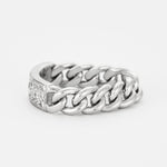 DIOR - Bague  "Gourmette", or gris et diamants.