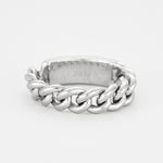 DIOR - Bague  "Gourmette", or gris et diamants.