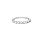 Demie alliance en or gris et diamants