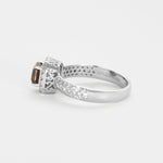 Bague or gris diamant brun et diamants