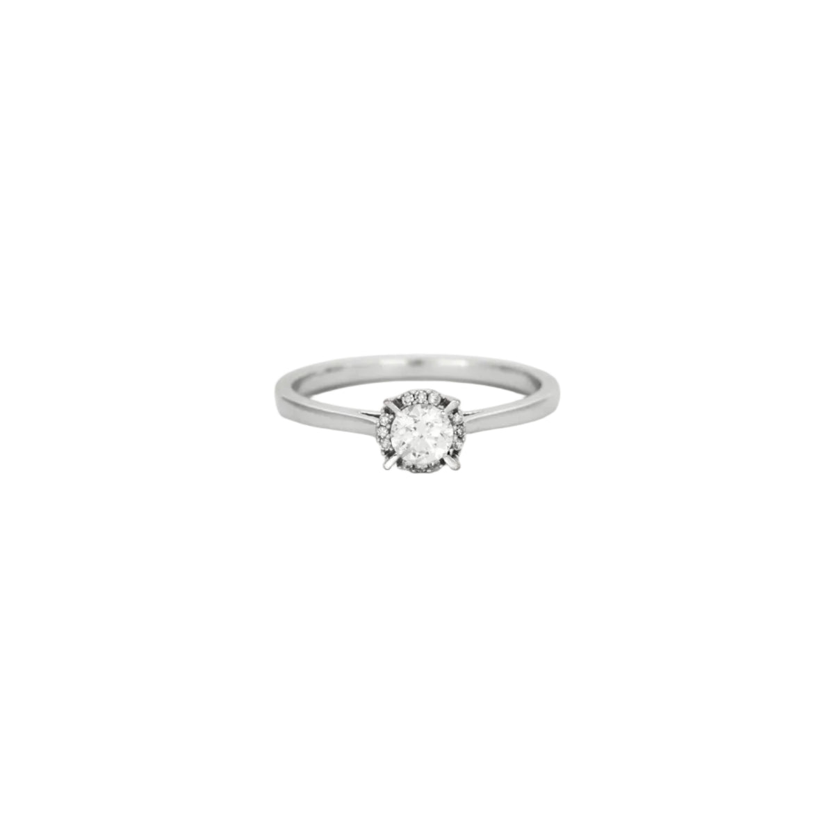 Bague solitaire en or gris et diamant