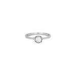 Bague solitaire en or gris et diamant