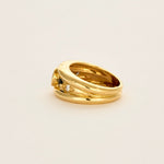 Bague en or jaune, saphir et diamants