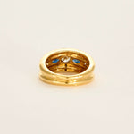 Bague en or jaune, saphir et diamants