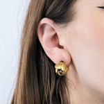 Parure florale - Broche et boucles d'oreilles or jaune, diamants