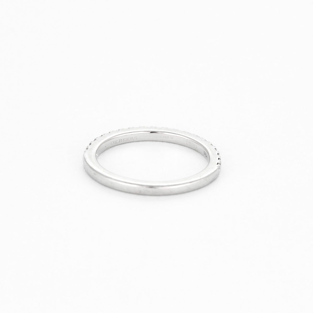 DE BEERS - Demie alliance en platine et diamants