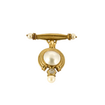 Broche en or jaune et perles de culture
