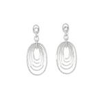 Boucles d'oreilles girandoles en or blanc et diamants