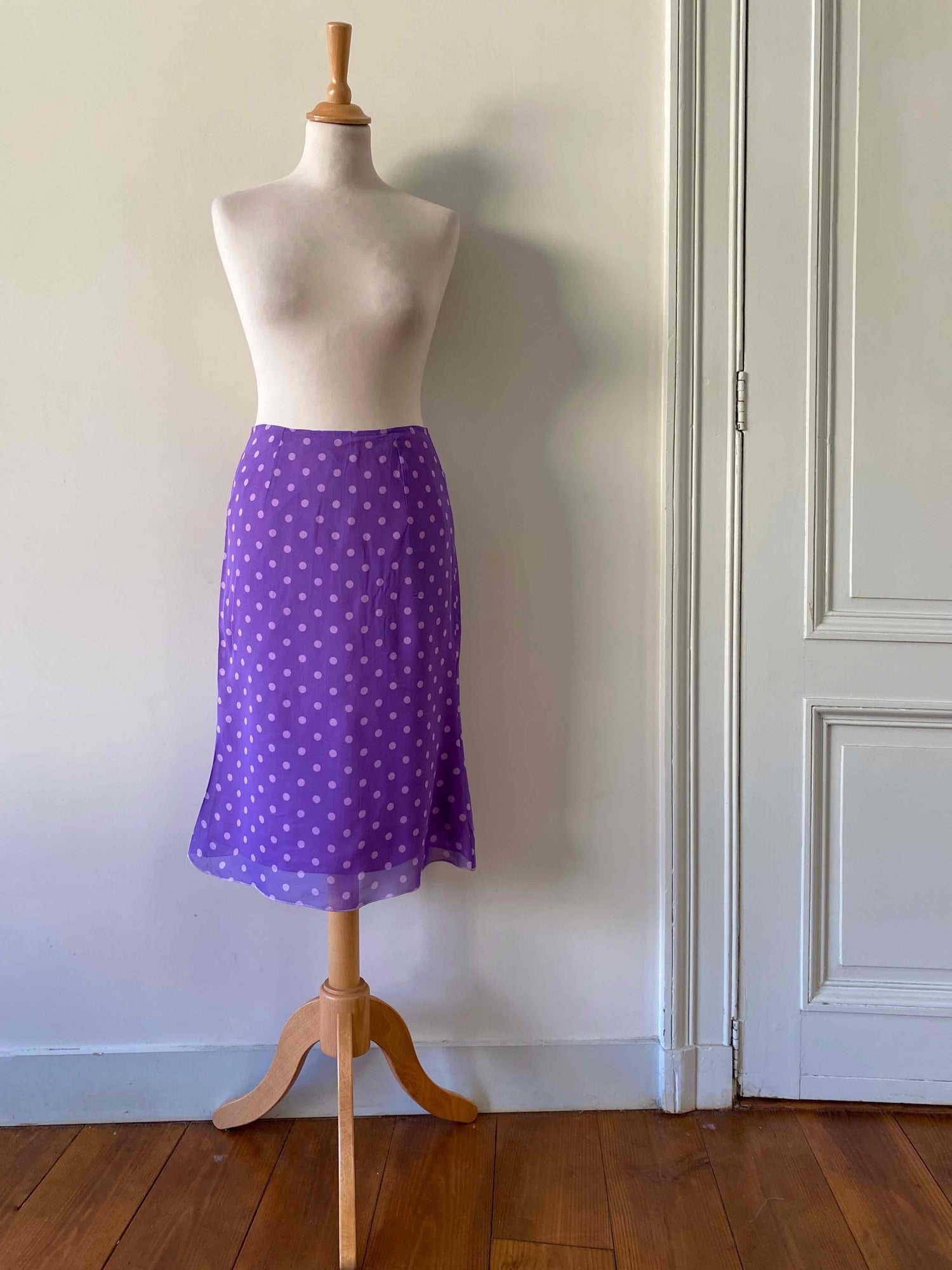 Polka dot midi skirt