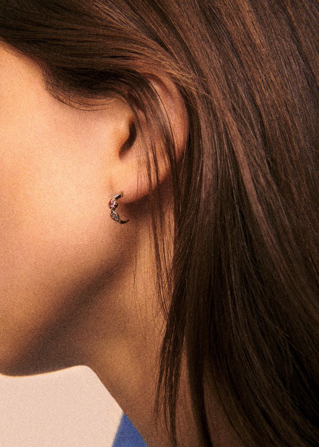 Boucle d'oreille Adèle N°1 Saphir rose