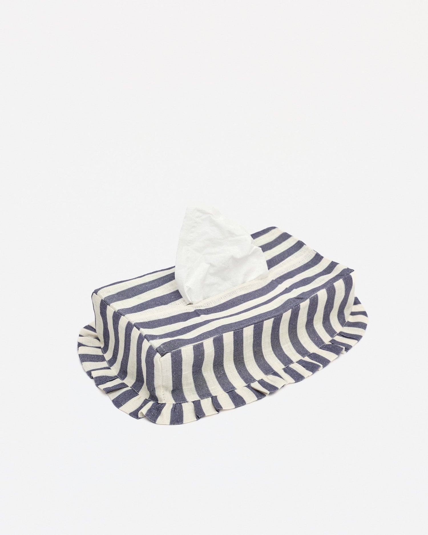 Folkstone Blue Candy Stripe Rectangle Tissue Box Cover