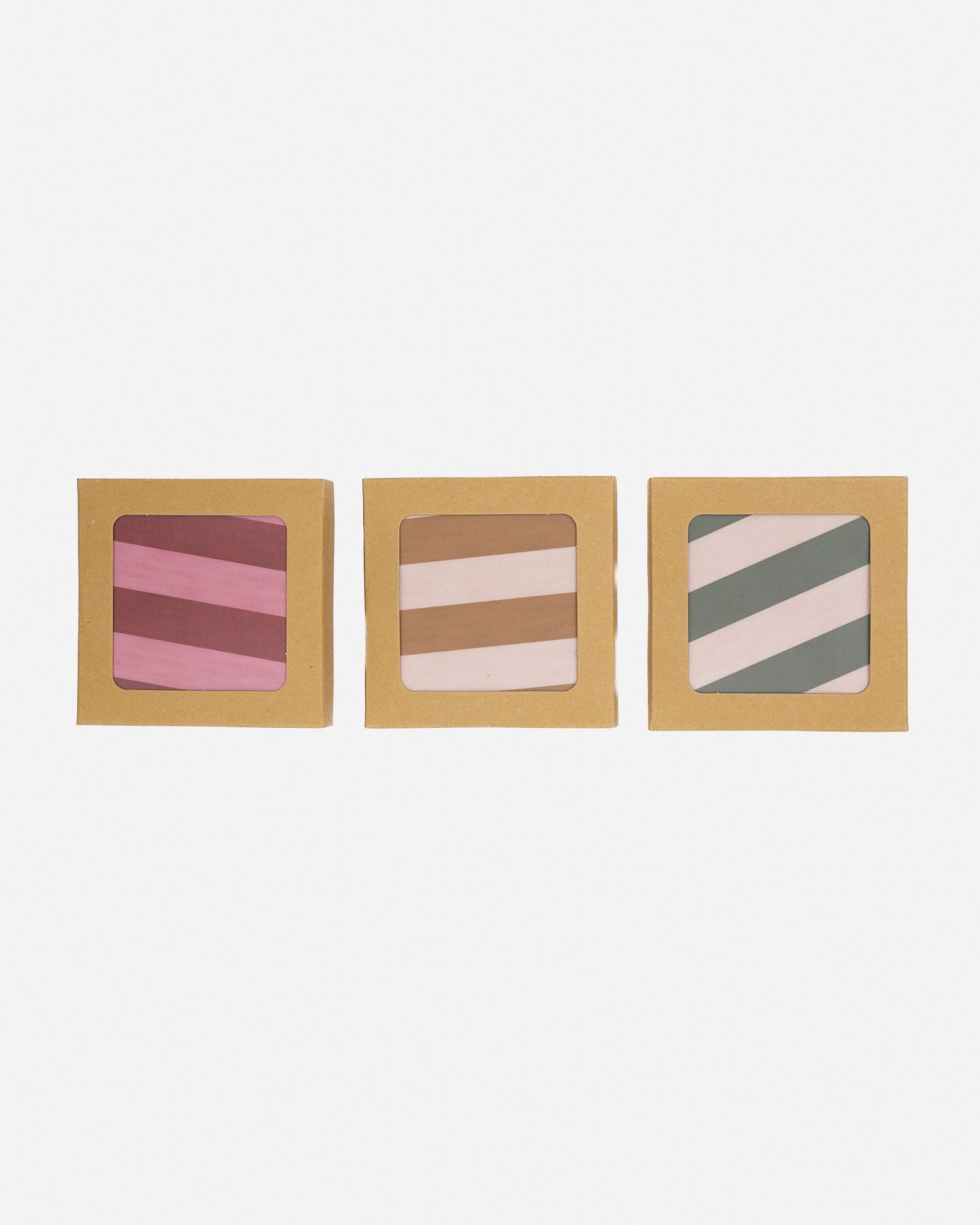 Set of 4 Ochre Stripe Coasters