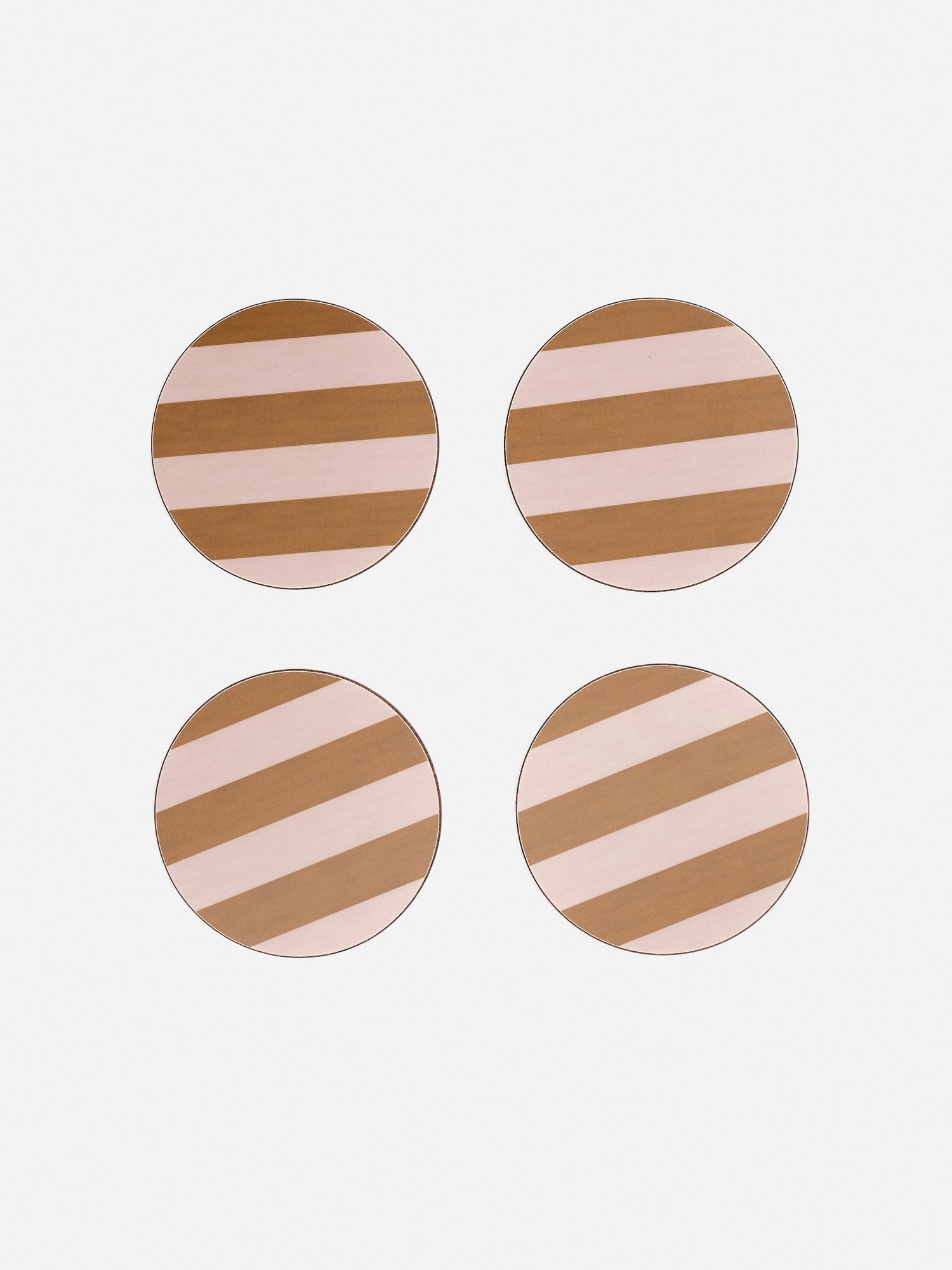 Set of 4 Ochre Stripe Coasters