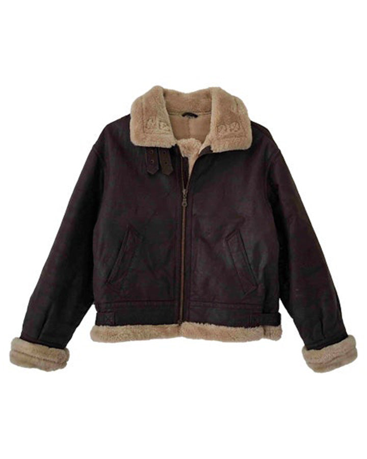 Leather bomber jacket