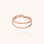 Bague Double Anneaux Aphrodite en or rose laminé — bijou fait main Atelier Paulin