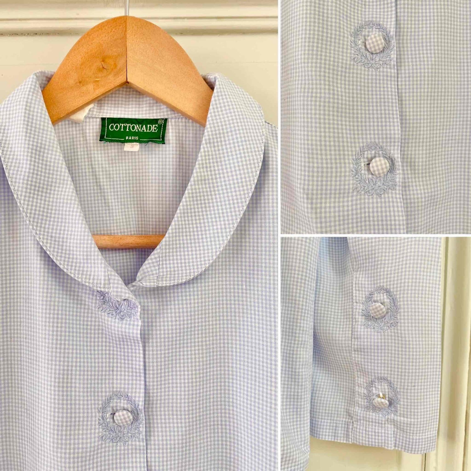 Embroidered Vichy blouse