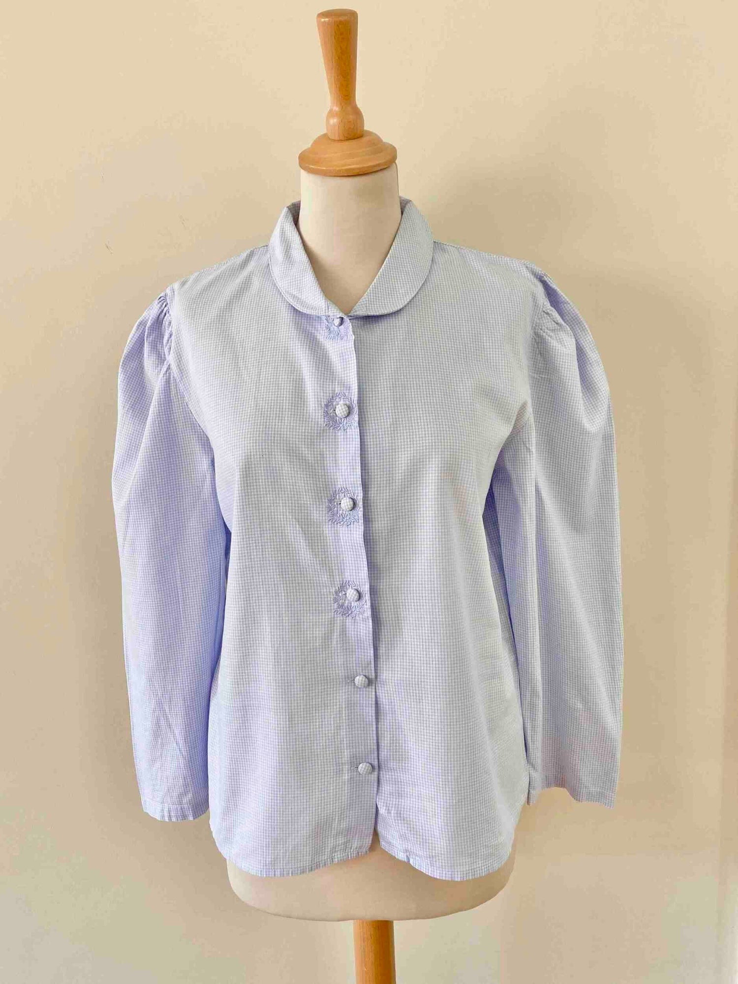 Embroidered Vichy blouse