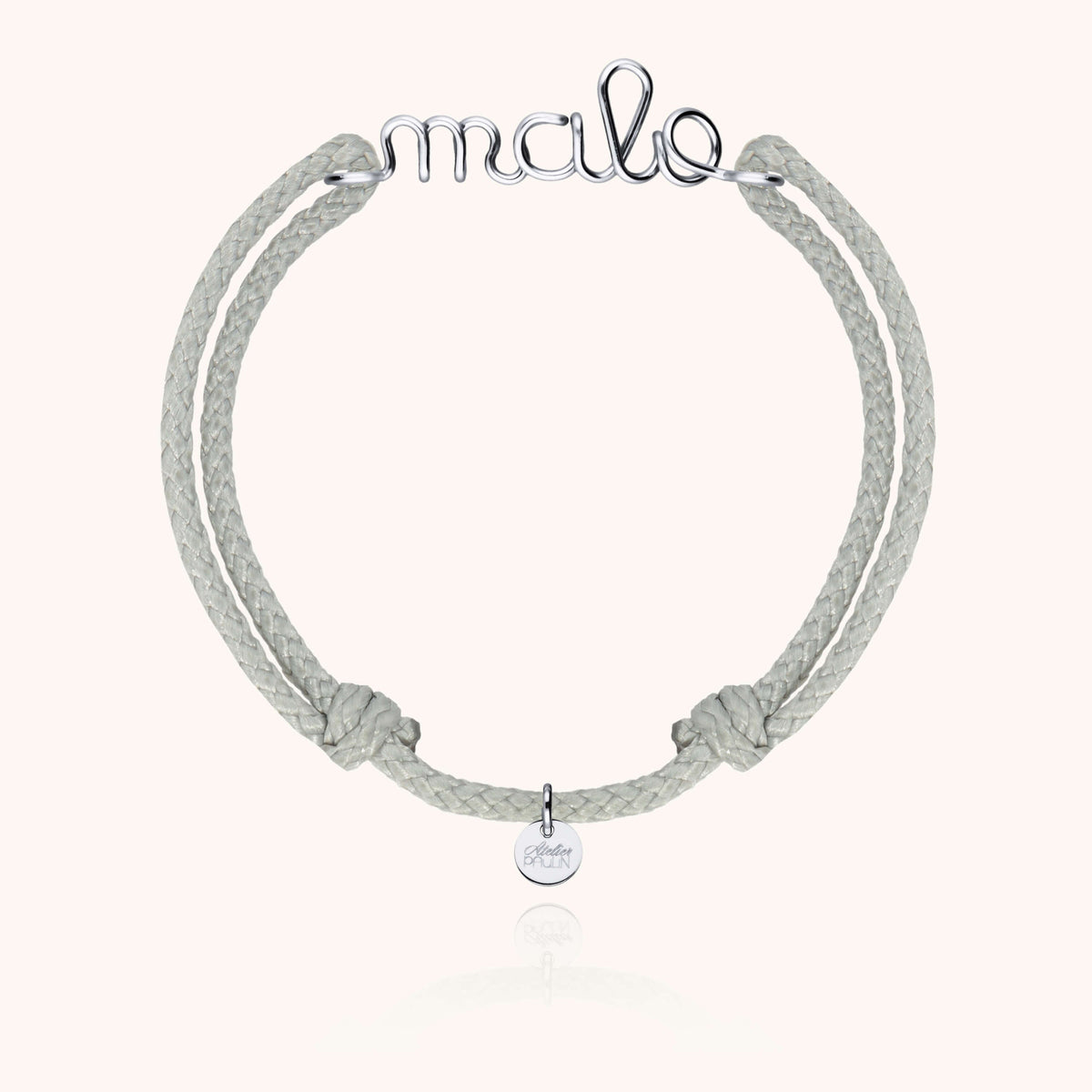 Bracelet Cordon Ciré Personnalisé Homme en argent sterling 925 — façonné à la main à Paris