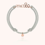 Bracelet Cordon Ciré Personnalisé Homme en or rose laminé — fabriqué à la main à Paris