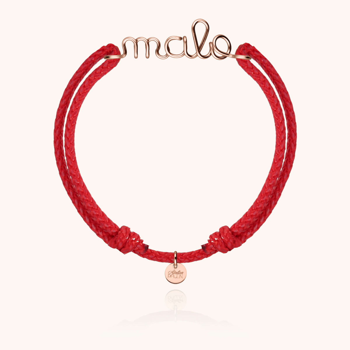 Bracelet Cordon Ciré Personnalisé Homme en or rose laminé — expédition sécurisée Paris
