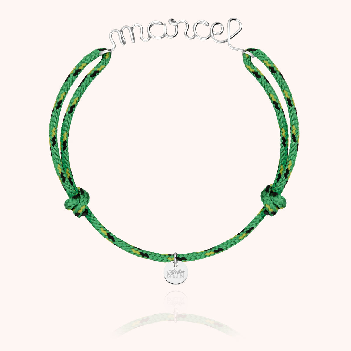Bracelet Cordon Knot Personnalisé Homme — gros plan sur le fermoir, argent sterling 925