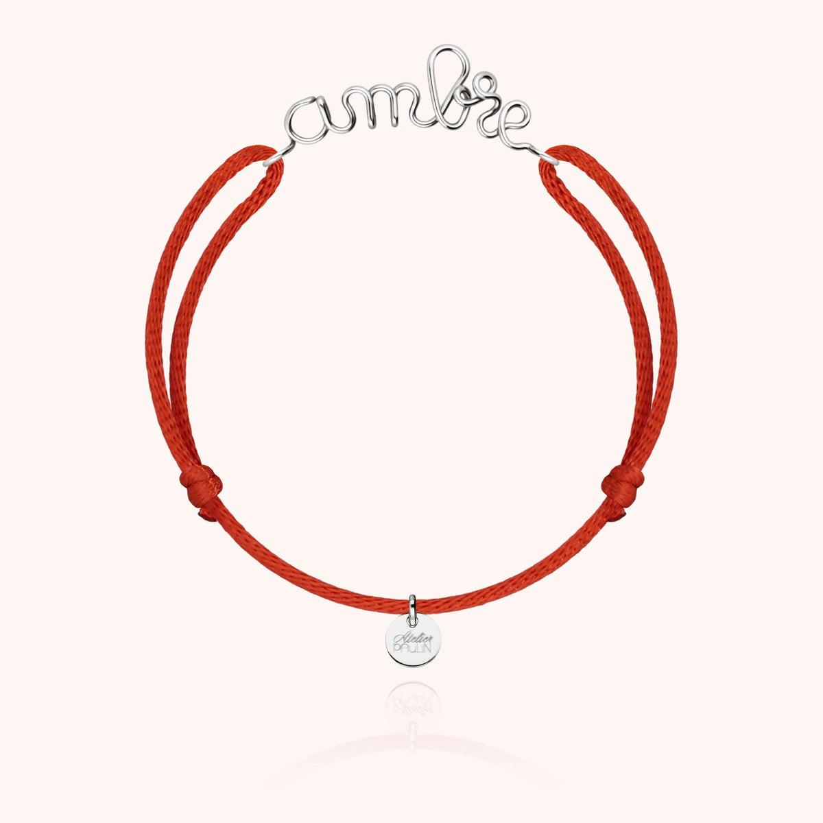 Bracelet Cordon Original Personnalisé porté au poignet — argent sterling 925 expédition rapide et sécurisée