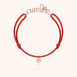 Bracelet Cordon Original Personnalisé porté au poignet — or rose laminé livraison express sécurisée