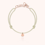 Bracelet Cordon Original Personnalisé — détail façonnage à la main, or rose laminé