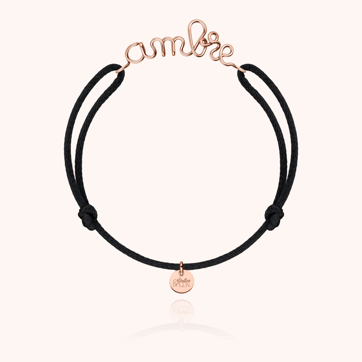 Bracelet Cordon Original Personnalisé en or rose laminé — garantie à vie Atelier Paulin